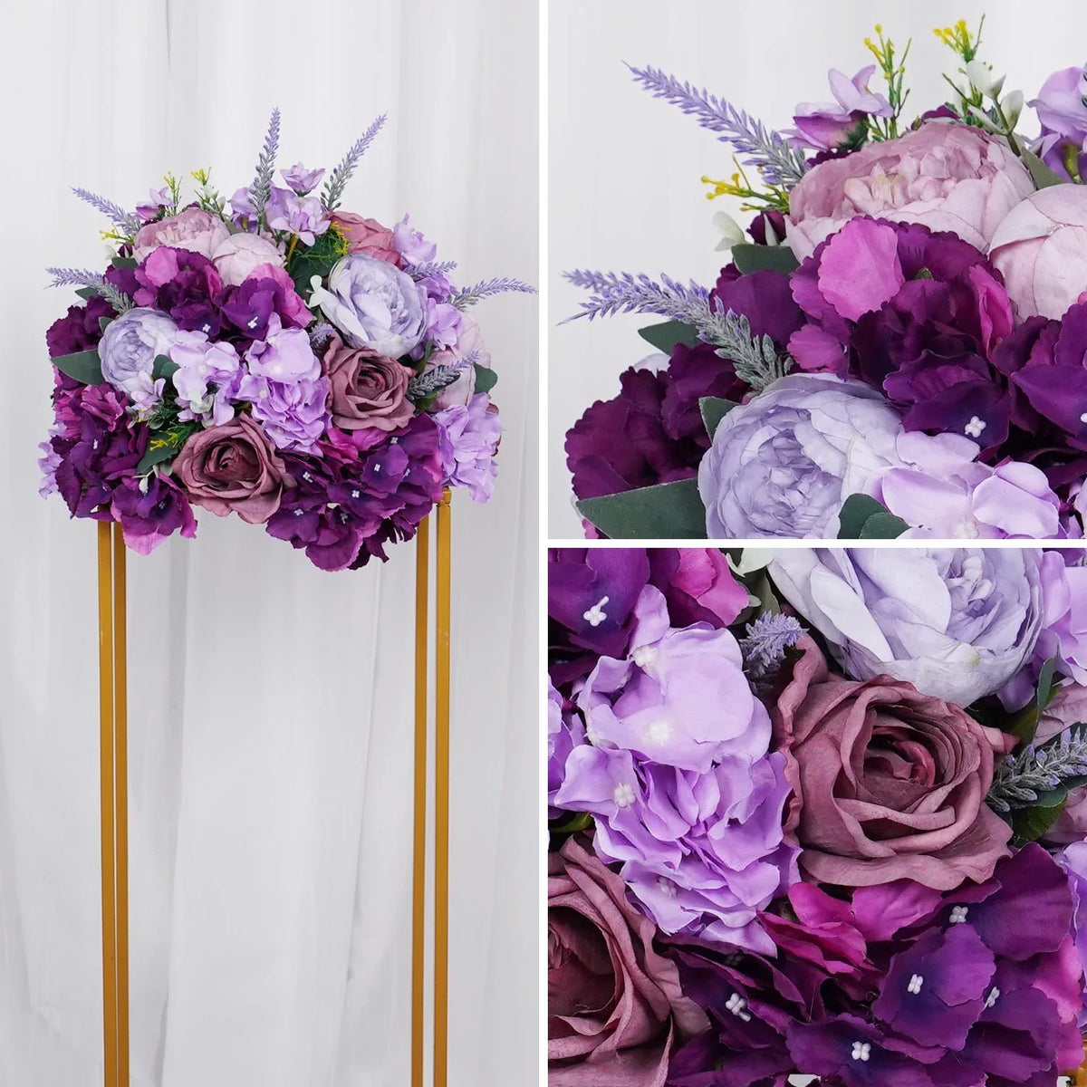Uflower 35cm Artificial Purple Flower Table Centerpiece MB80028 - Uflower