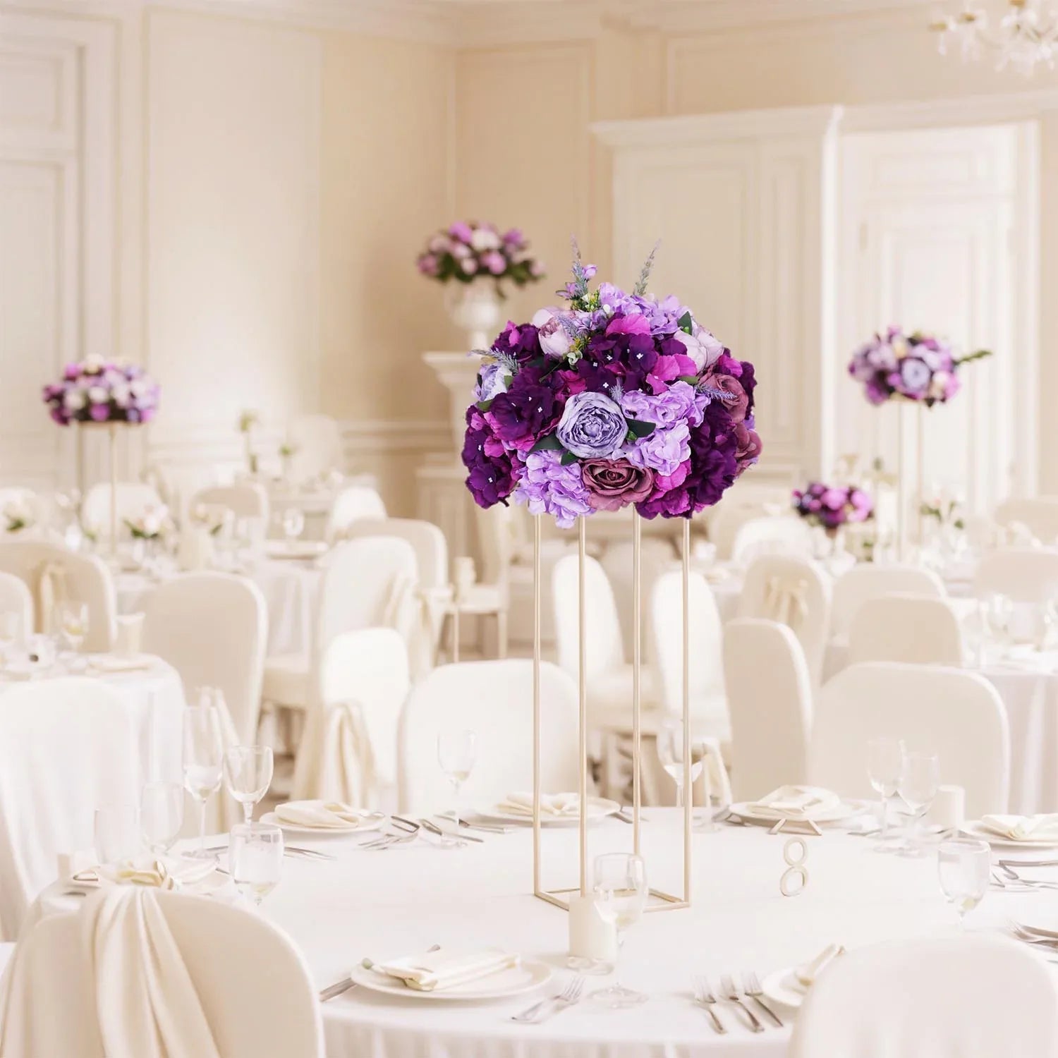 Uflower 35cm Artificial Purple Flower Table Centerpiece MB80028 - Uflower