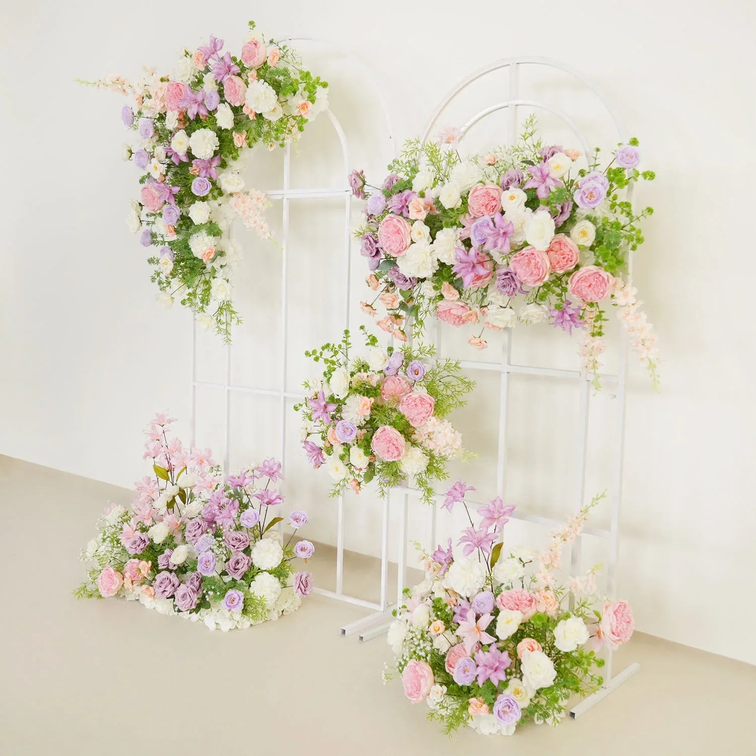 Uflower Artificial Purple Pink Wedding KT Backdrop Flower Row Decor SET80077 - Uflower