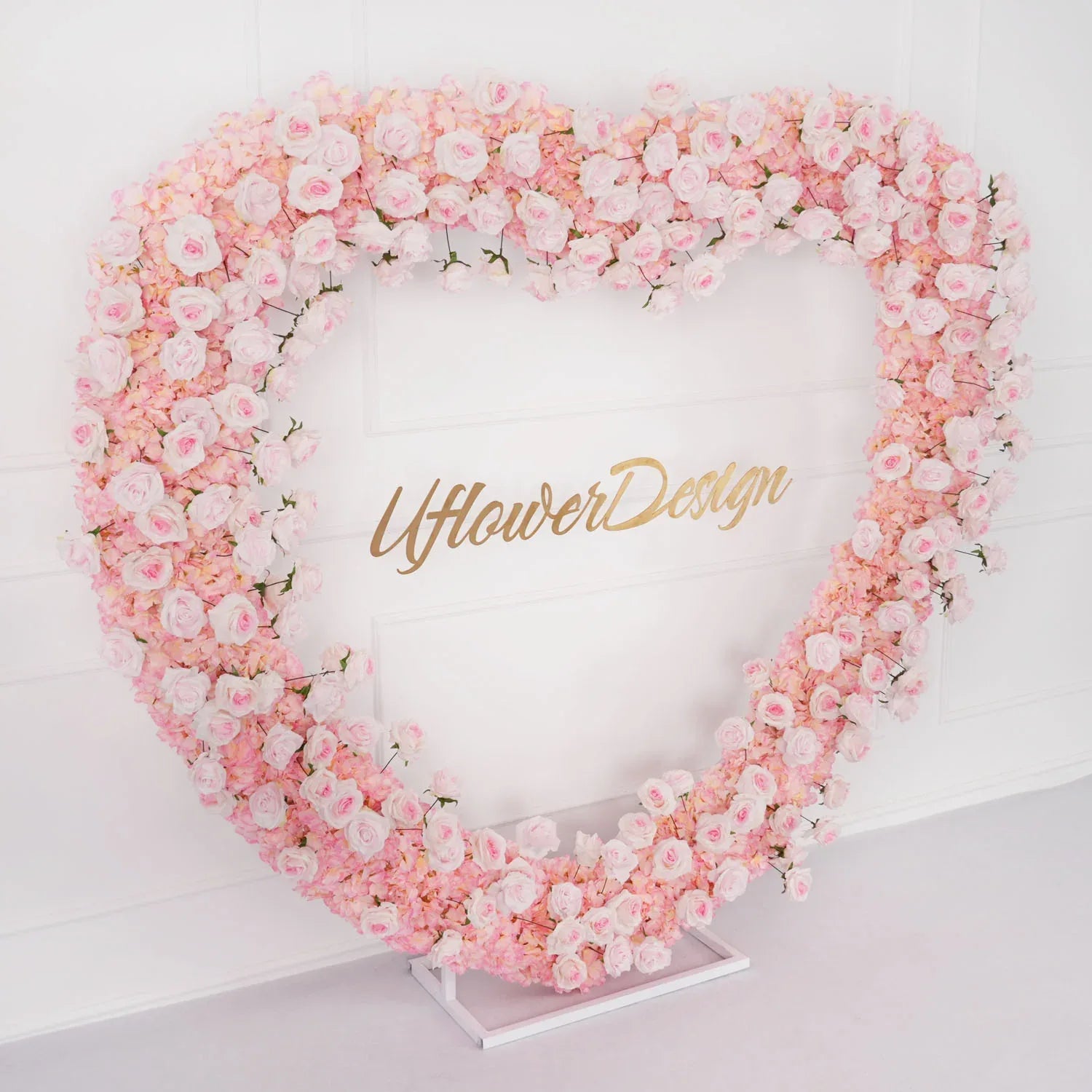 Uflower 2m*2m Pink Rose Wedding Heart-Shaped Arch Decor SET80003 - Uflower