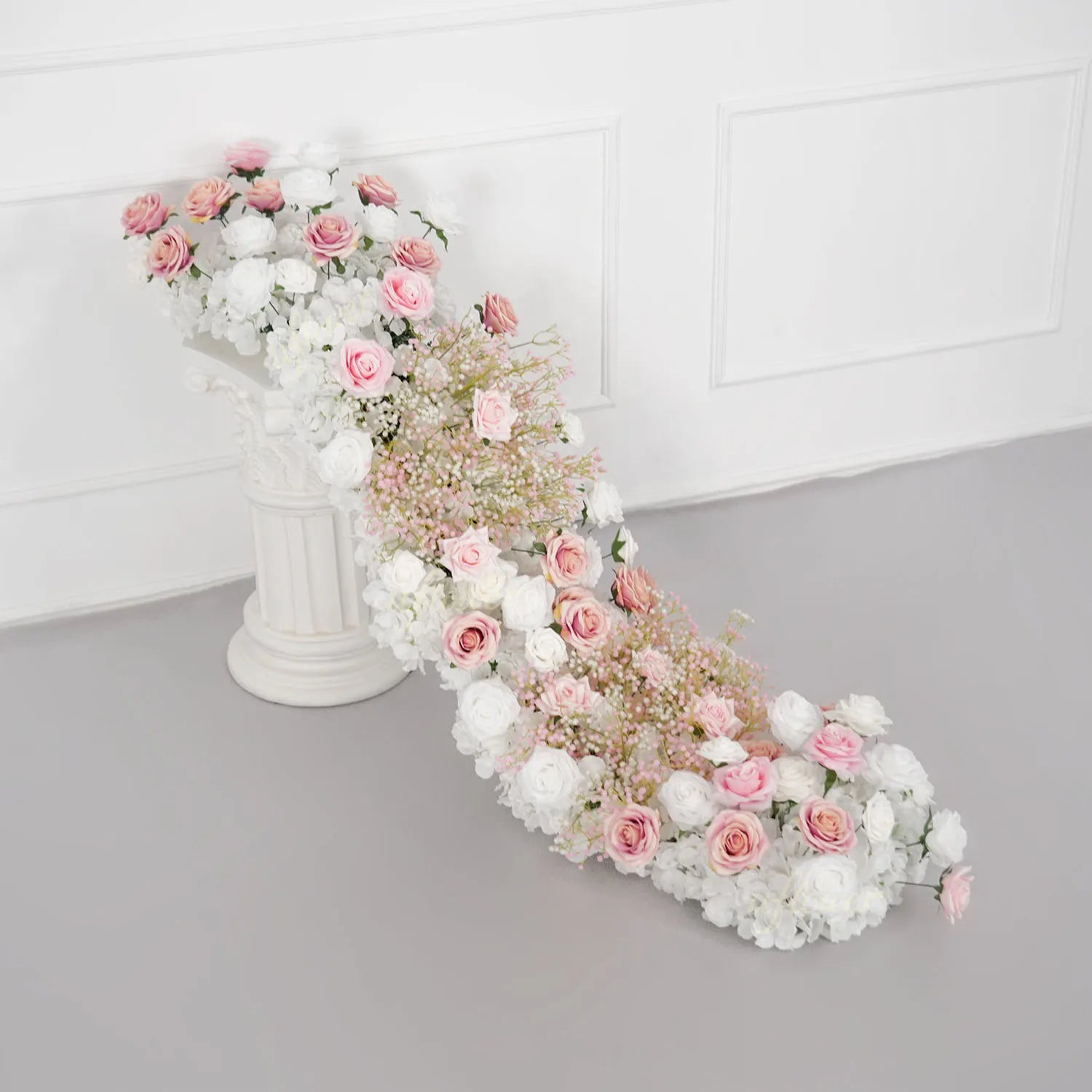 Uflower Baby Breath Pink Sofa Table Runner Floor Flower Arrangement MC80209-01