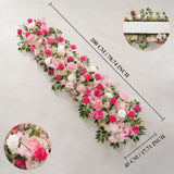 Uflower Décoration florale rose pour toile de fond de mariage, rangée de fleurs pour fête MC80083-01