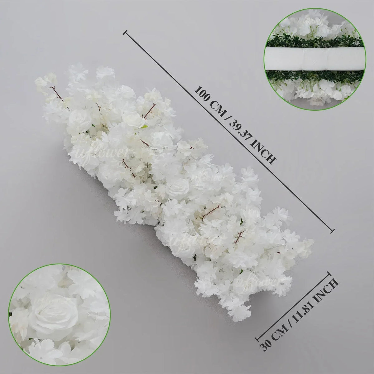 Uflower White Cherry Blossoms Wedding Background KT Board Decoration MC80205 - Uflower