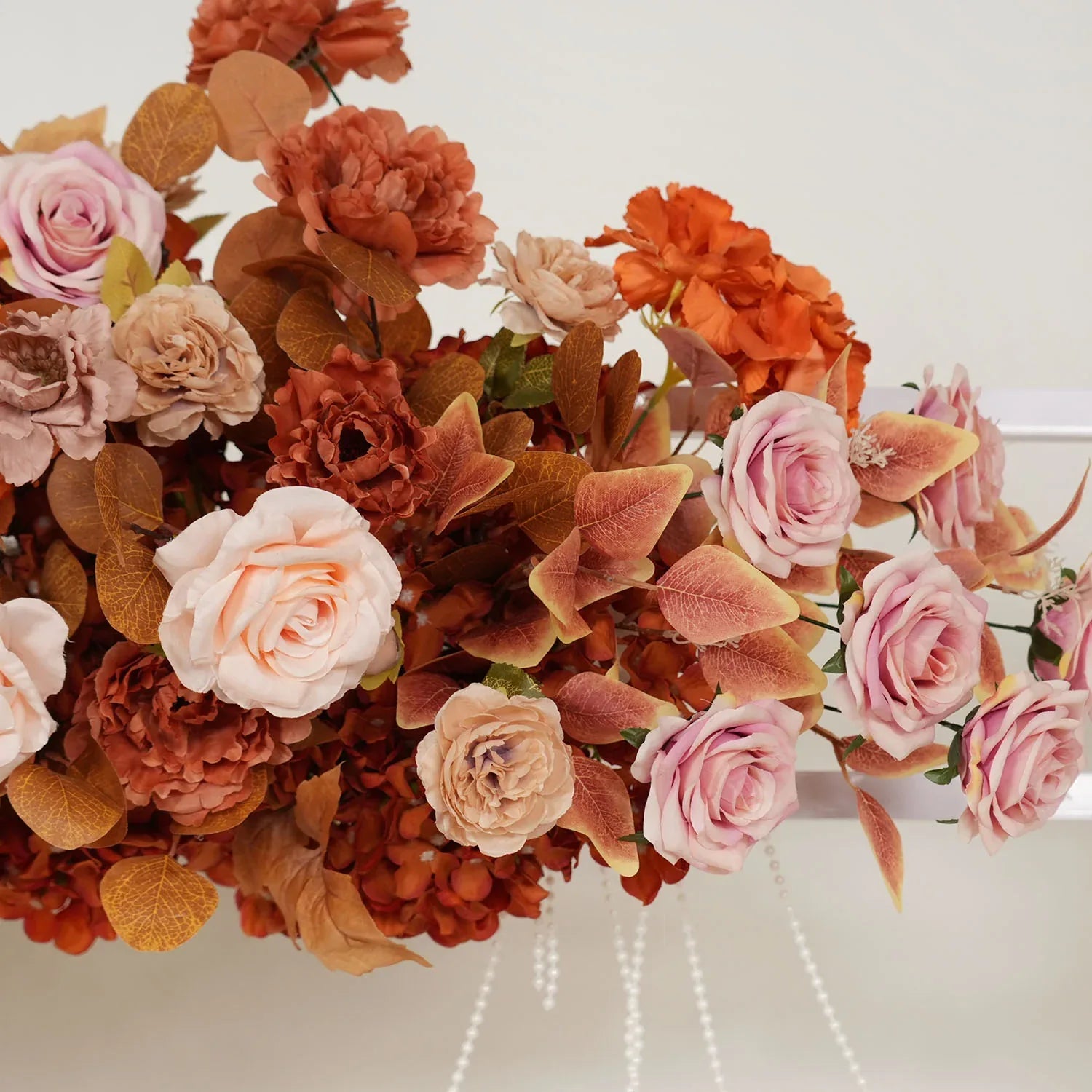 Uflower Artificial Autumn Pink Flower Row Wedding KT Backdrop Decor SET80122 - Uflower