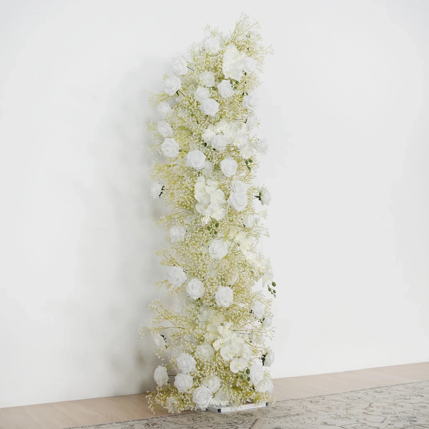 White Flower Row Decor Wedding Backdrop Horn Arch SET80087 - Uflower