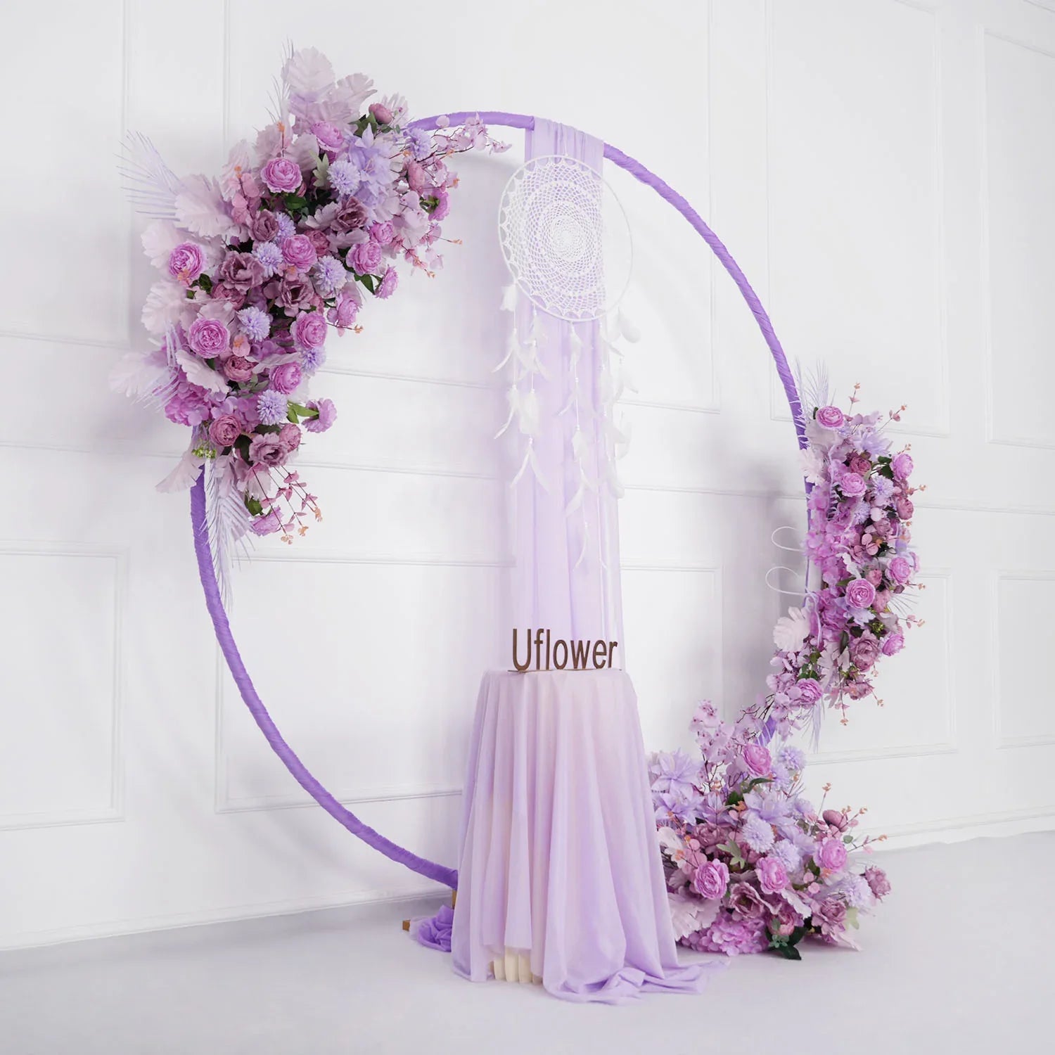 Artificial Purple Wedding KT Backdrop Flower Row Decor SET80067 - Uflower