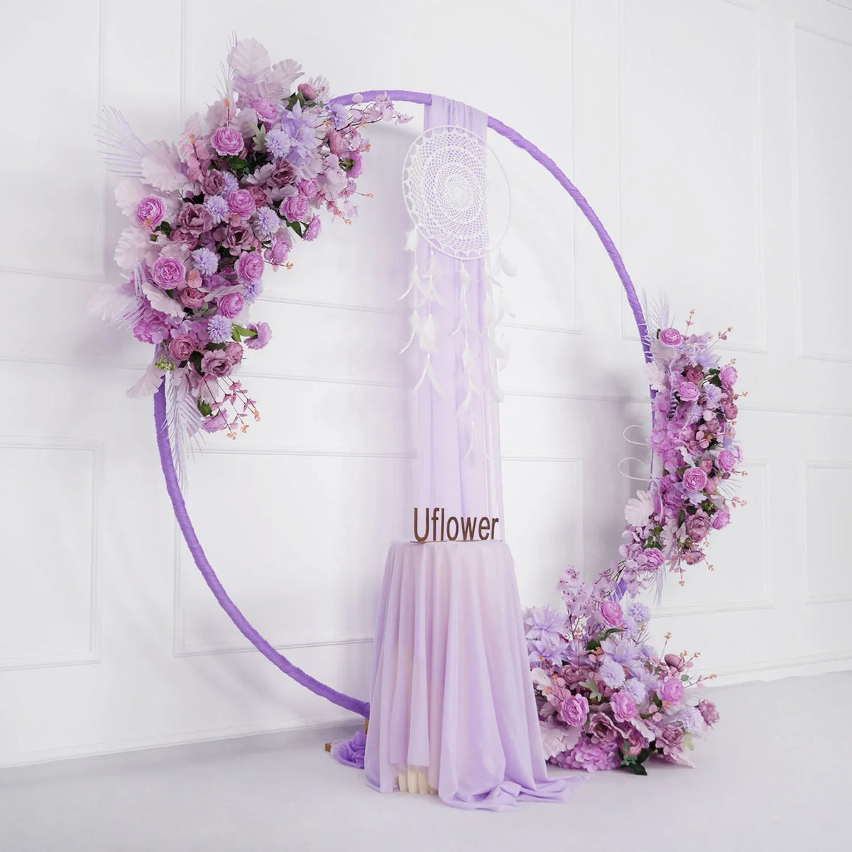 Artificial Purple Wedding KT Backdrop Flower Row Decor SET80067 - Uflower