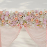 Uflower Pink White Rose Floral Square Arch Wedding Party Backdrop Decoration SET80138 - Uflower