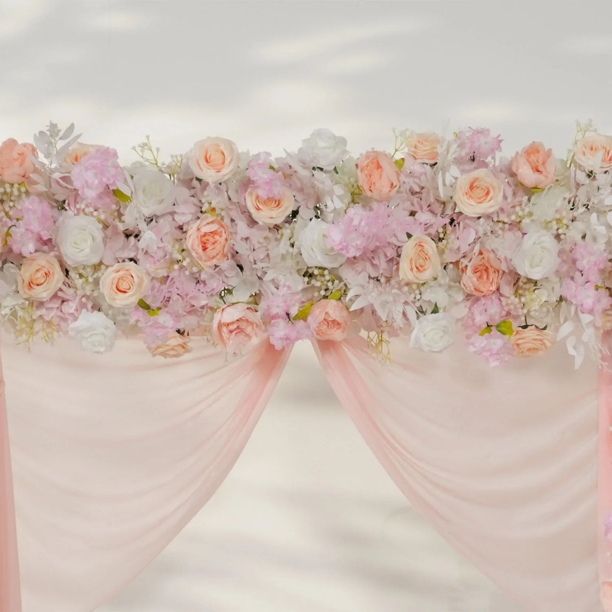 Uflower Pink White Rose Floral Square Arch Wedding Party Backdrop Decoration SET80138 - Uflower
