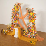 Uflower Orange Yellow Flower Horn Arch Wedding Party Birthday Backdrop Decor SET80139 - Uflower