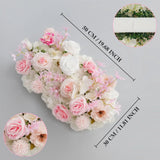 Uflower Artificial Pink White Flower Row Wedding KT Backdrop Decor SET80195 - Uflower