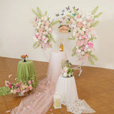 Uflower White Pink Floral Arrangement Wedding Party Arch Backdrop Decor SET80216