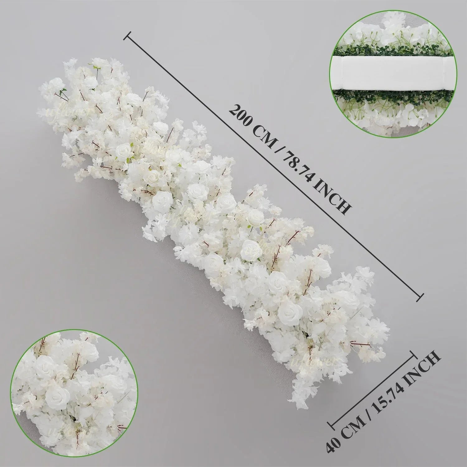 Uflower White Cherry Blossoms Wedding Background KT Board Decoration MC80205 - Uflower