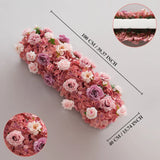 Uflower Purple Pink Floral Arrangement Wedding Party Backdrop Flower Row Decor SET80192 - Uflower