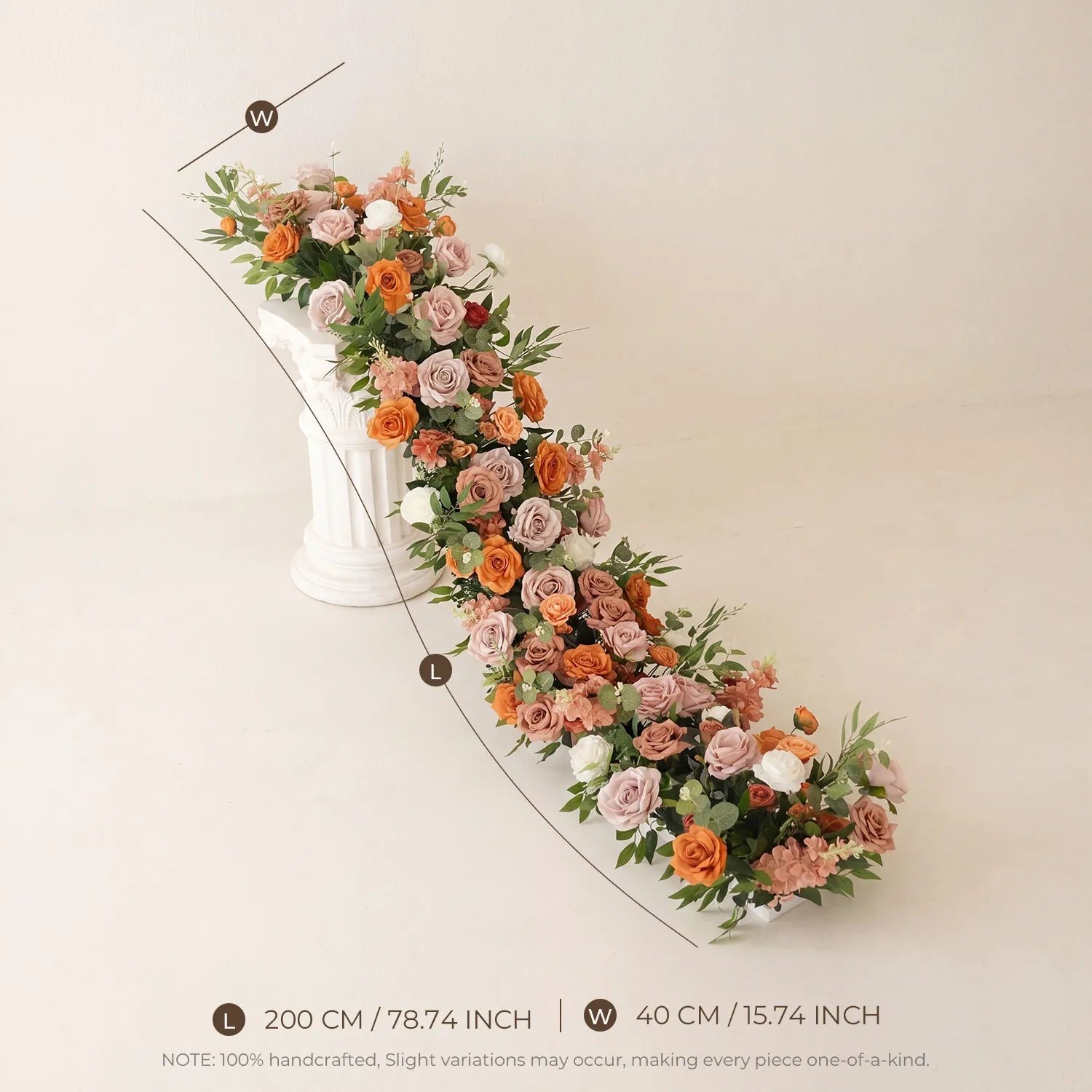 Uflower Mocha Table Runner Sofa Floral Wedding Party Backdrop Decor MC80386-01