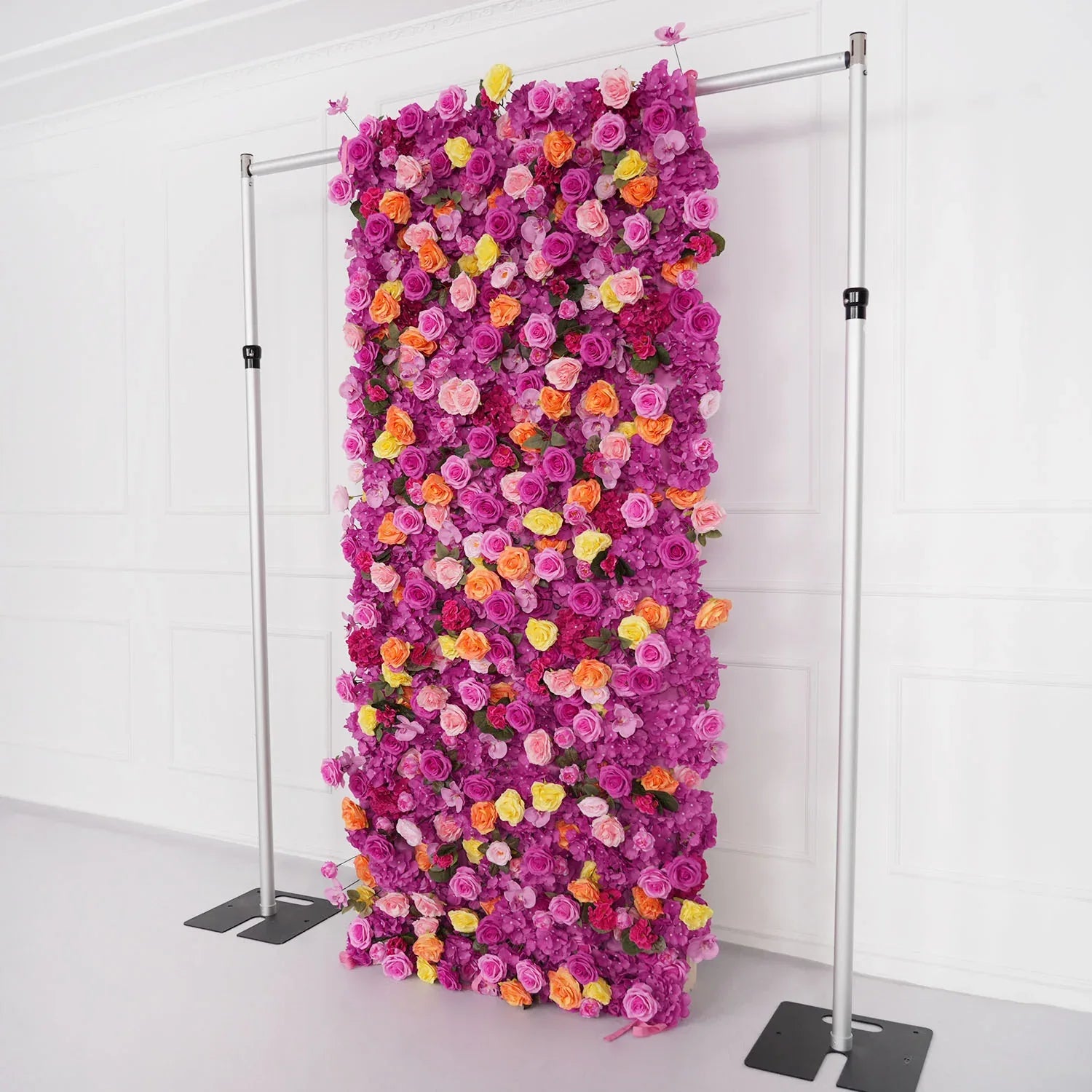 Uflower Flower Wall Hot Pink Orange Rose Floral Backdrop Wedding Party Proposal Decor Banquet Supplies SET80106 - Uflower