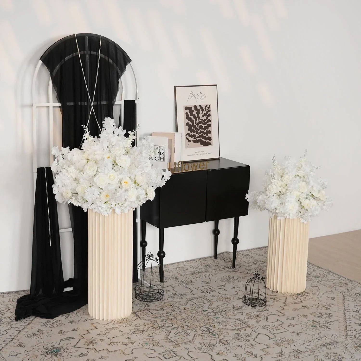 Uflower White Wedding Table Centerpiece Flower Arrangement MB80069 - Uflower