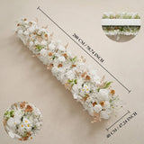 Uflower White Gold Floral Row Wedding & Party Table Runner Decor MC80314-01