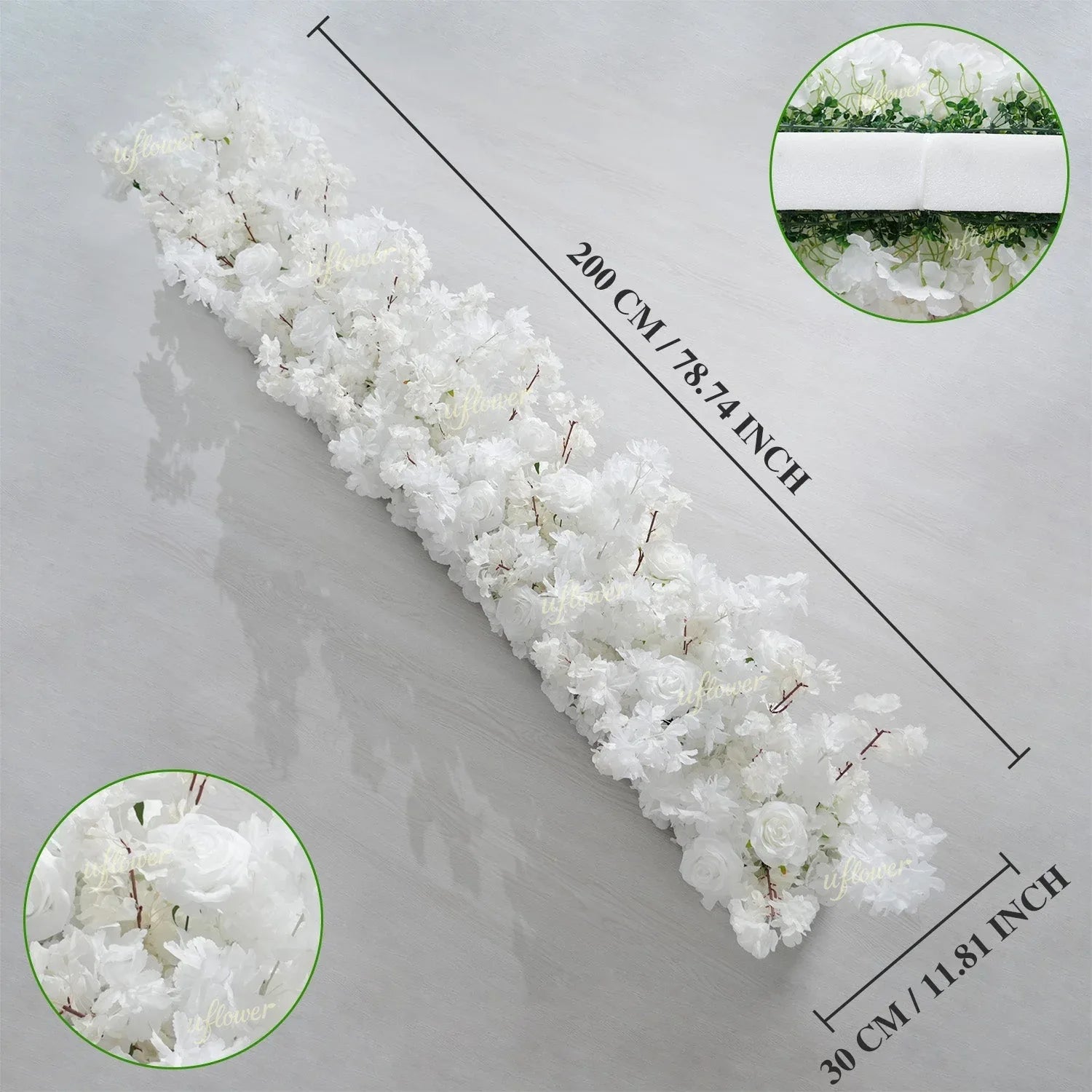Uflower White Cherry Blossoms Wedding Background KT Board Decoration MC80205 - Uflower
