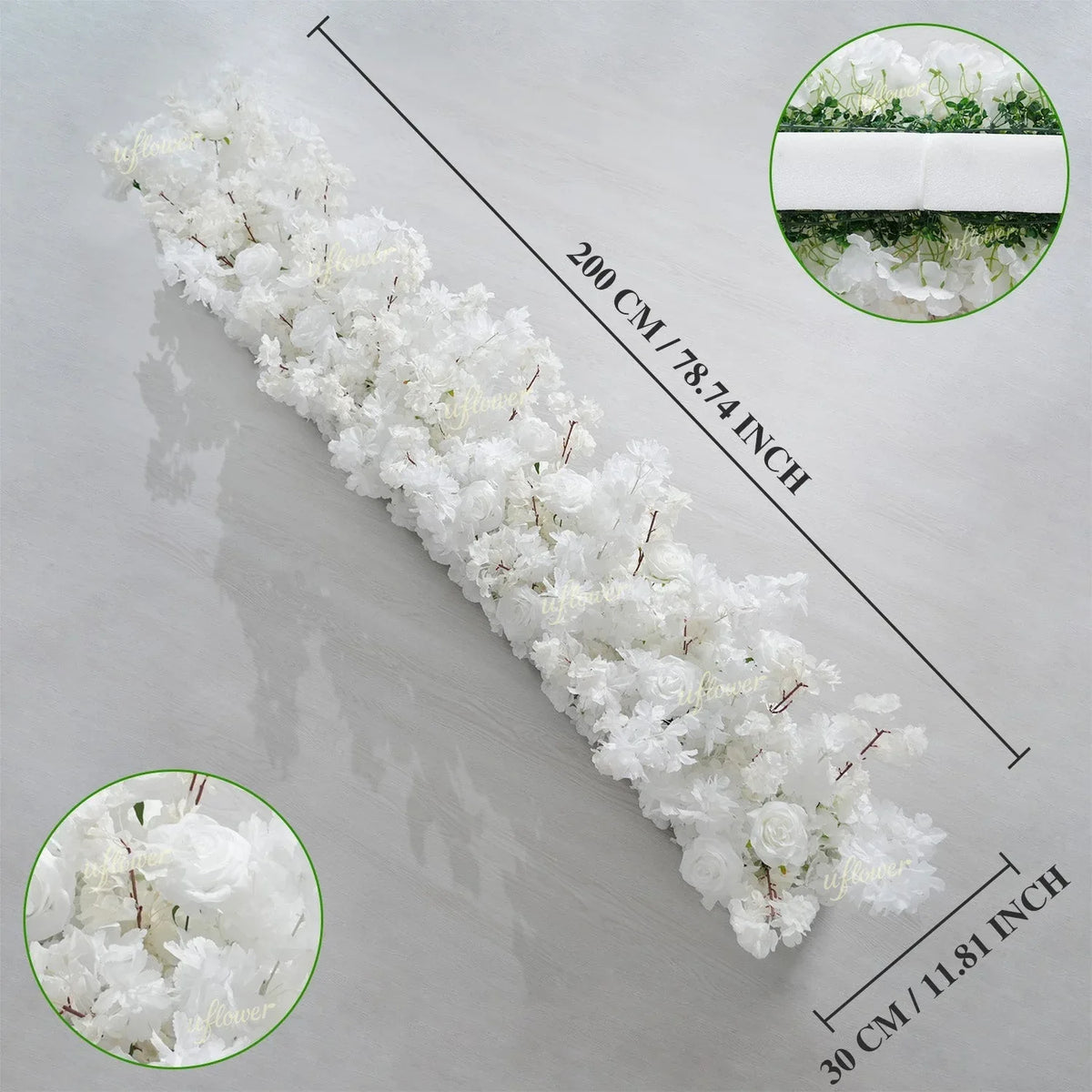Uflower White Cherry Blossoms Wedding Background KT Board Decoration MC80205 - Uflower
