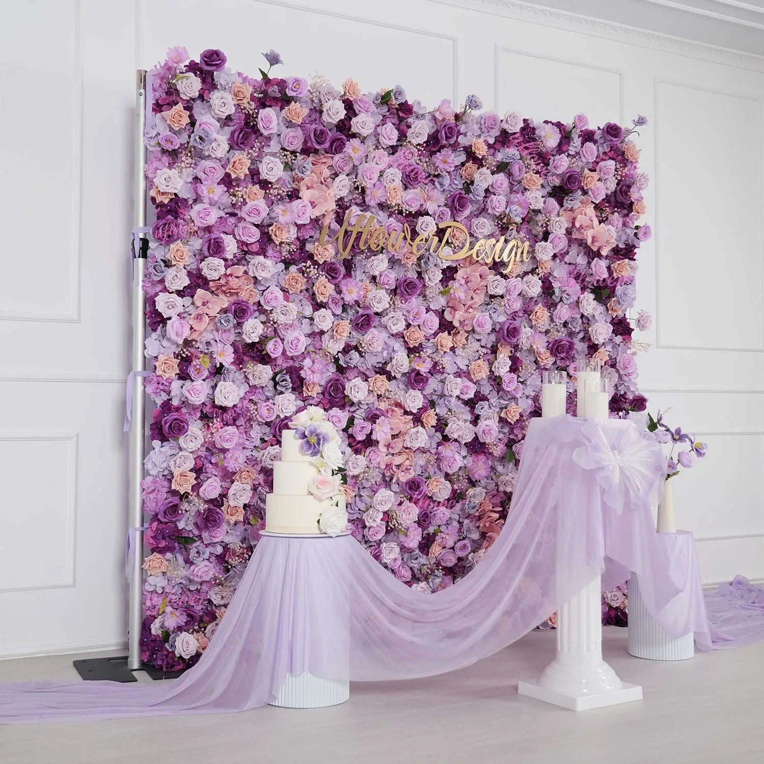 Uflower Purple Rose Flower Wall Backdrop Wedding Party Decoration SET80177 - Uflower