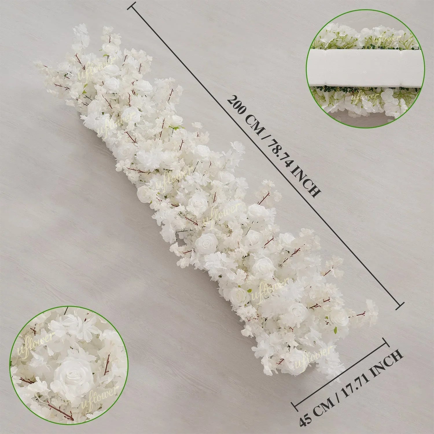 Uflower White Cherry Blossoms Wedding Background KT Board Decoration MC80205 - Uflower