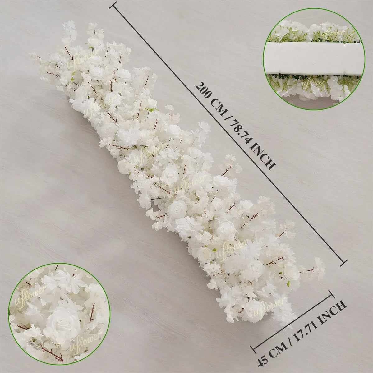 Uflower White Cherry Blossoms Wedding Background KT Board Decoration MC80205 - Uflower