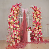 Uflower Champagne Pink Flower Horn Arch Wedding Party Birthday Backdrop Decor SET80176-02 - Uflower