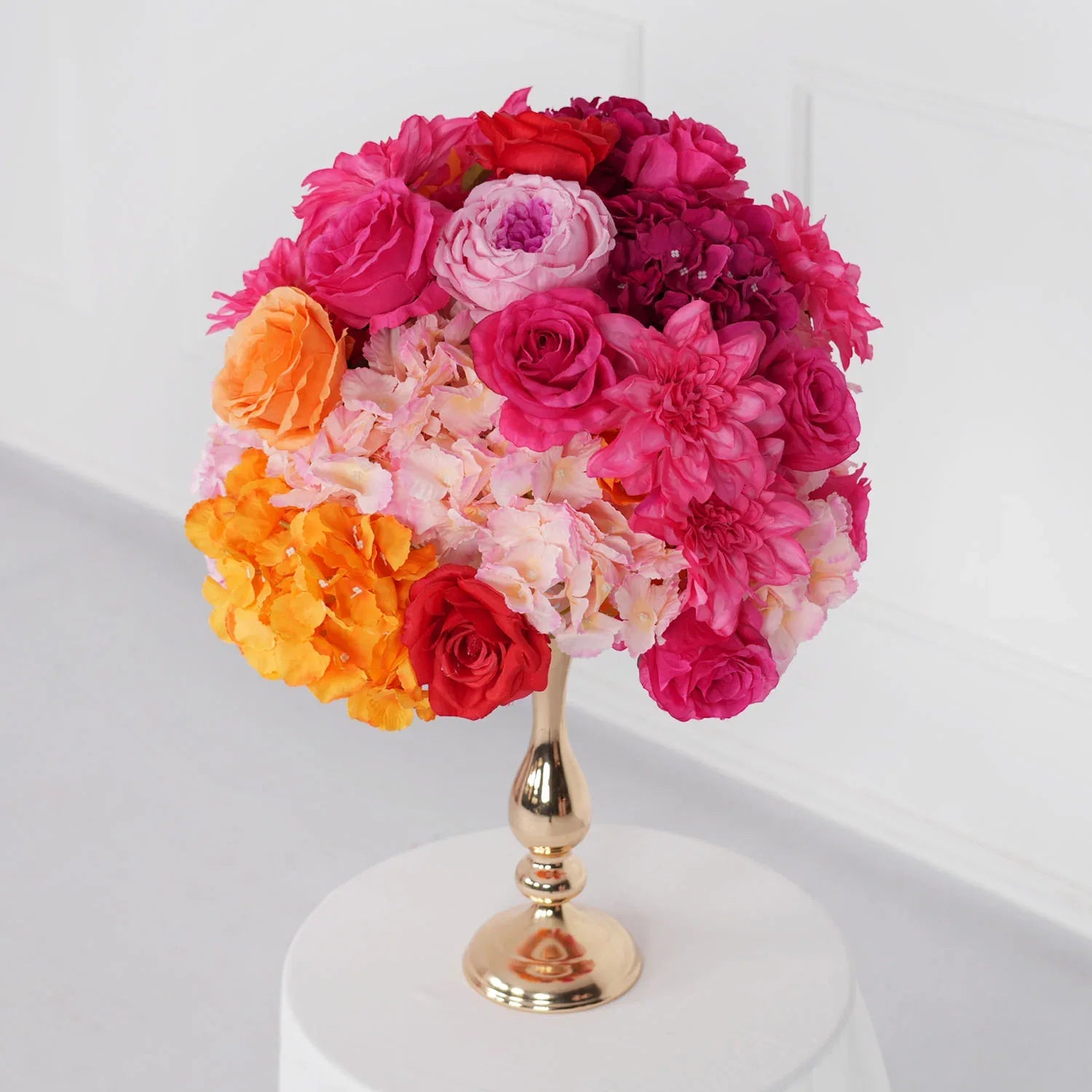 Uflower Artificial Orange Red Wedding KT Background Decor Flower Row SET80050 - Uflower