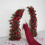 Uflower Red Rose Floral Arch Wedding Backdrop Decor SET80090 - Uflower