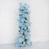 Uflower Blue Rose Orchid Pompoms Wedding Background Arch KT Board Decorative Flower SET80084 - Uflower