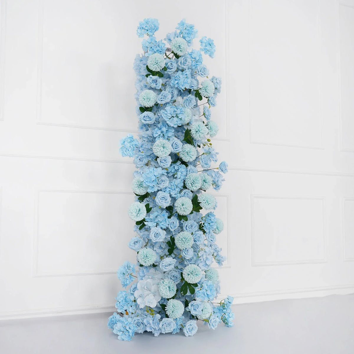 Uflower Blue Rose Orchid Pompoms Wedding Background Arch KT Board Decorative Flower SET80084 - Uflower