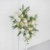 Artificial White Green Wedding KT Backdrop Flower Row Decor SET80075 - Uflower