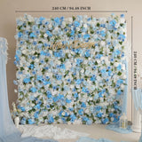 Uflower Blue White Flower Wall Backdrop Wedding Party Decoration SET80225