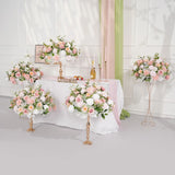 Uflower Pink White Rose Green Leaf Table Centerpieces Floral Ball Wedding Decoration MB80070 - Uflower