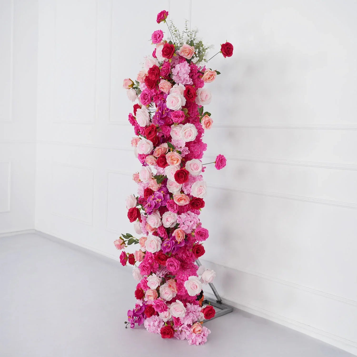 Uflower Pink Rose Wedding Background Arch KT Board Decoration Flower Arrangement SET80082 - Uflower
