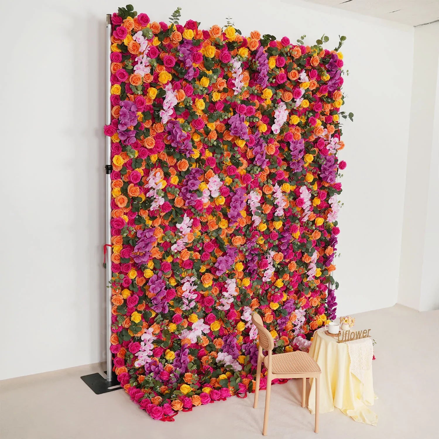 Artificial Mix Rose Butterfly Orchid 5D Wedding Flower Wall SET80068 - Uflower