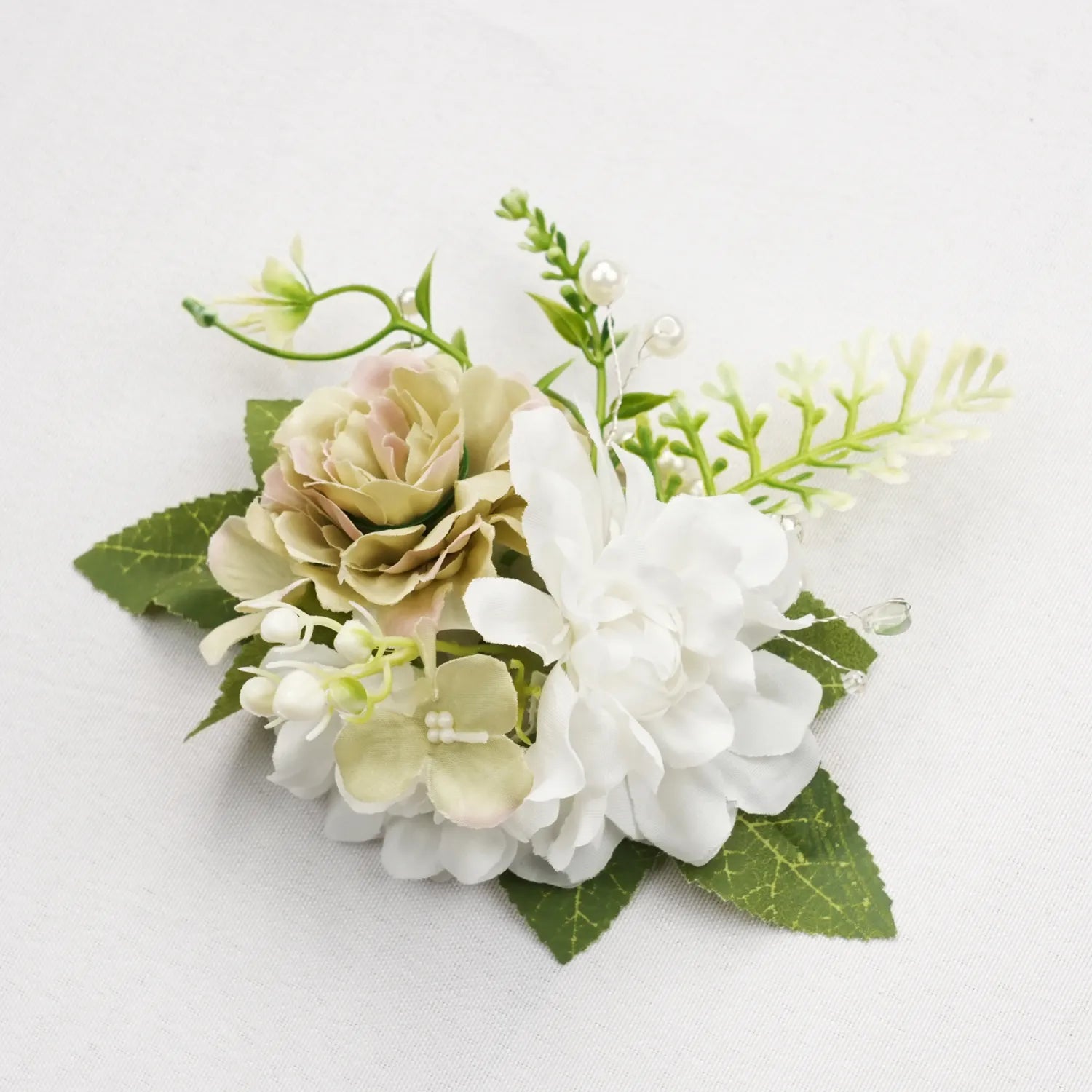 Uflower Wrist Corsages in Green White MG80008-04*6