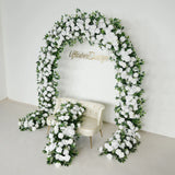 Uflower Green White Rose Willow Leaves Wedding Background Arch Decoration Flower Arrangement SET80086 - Uflower