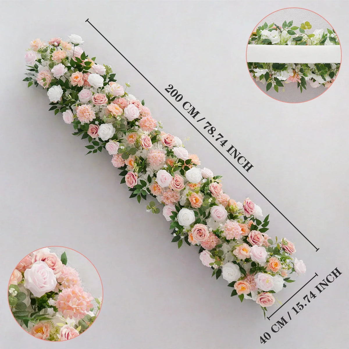 Uflower White Pink Rose Floral Square Arch Wedding Party Backdrop Decoration SET80117 - Uflower