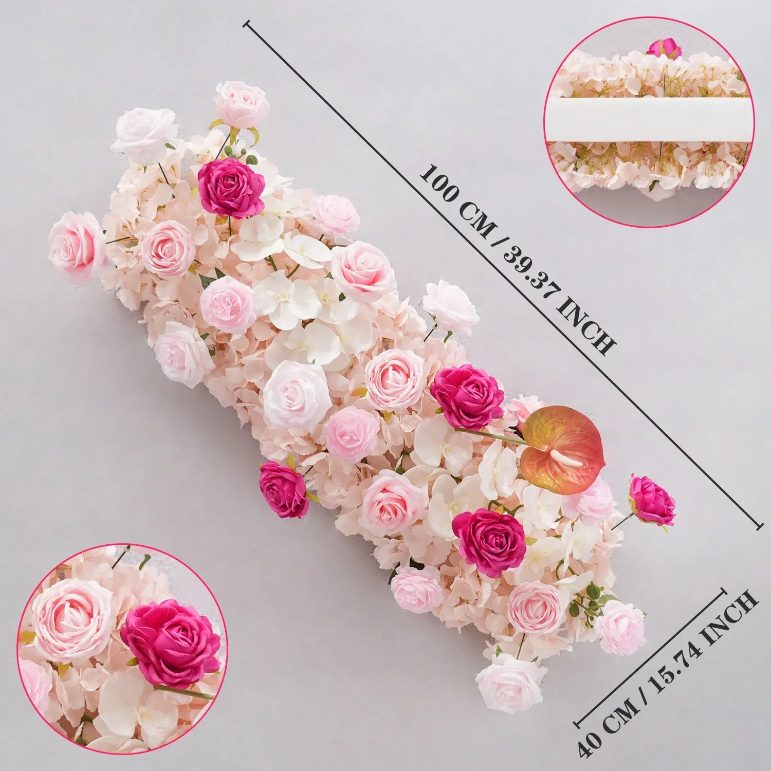 Uflower Pink Rose Floral Door Arch Wedding Party Backdrop Decoration SET80206 - Uflower