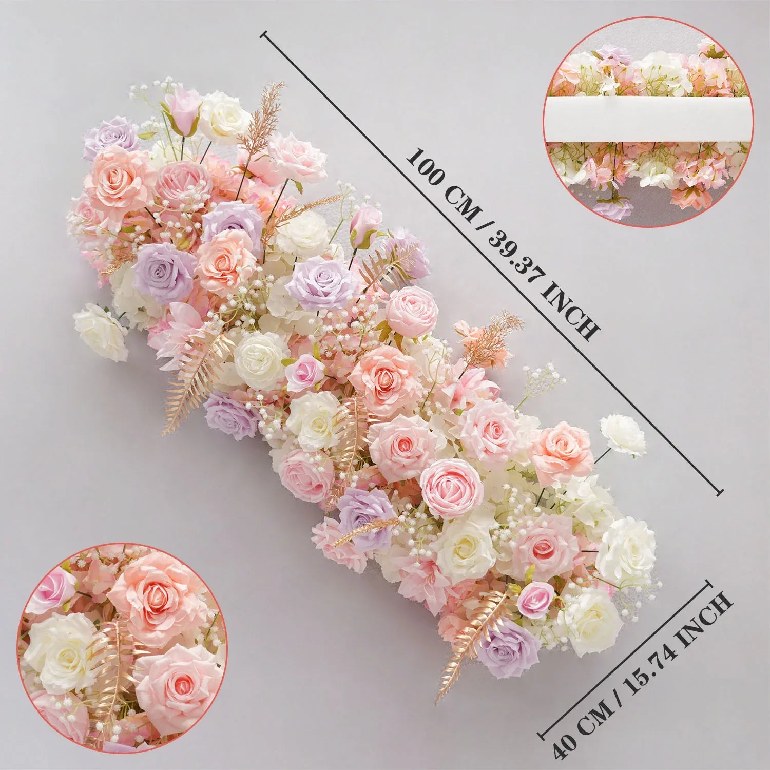 Uflower Purple Pink Rose Floral Door Arch Wedding Party Backdrop Decoration MC80127 - Uflower