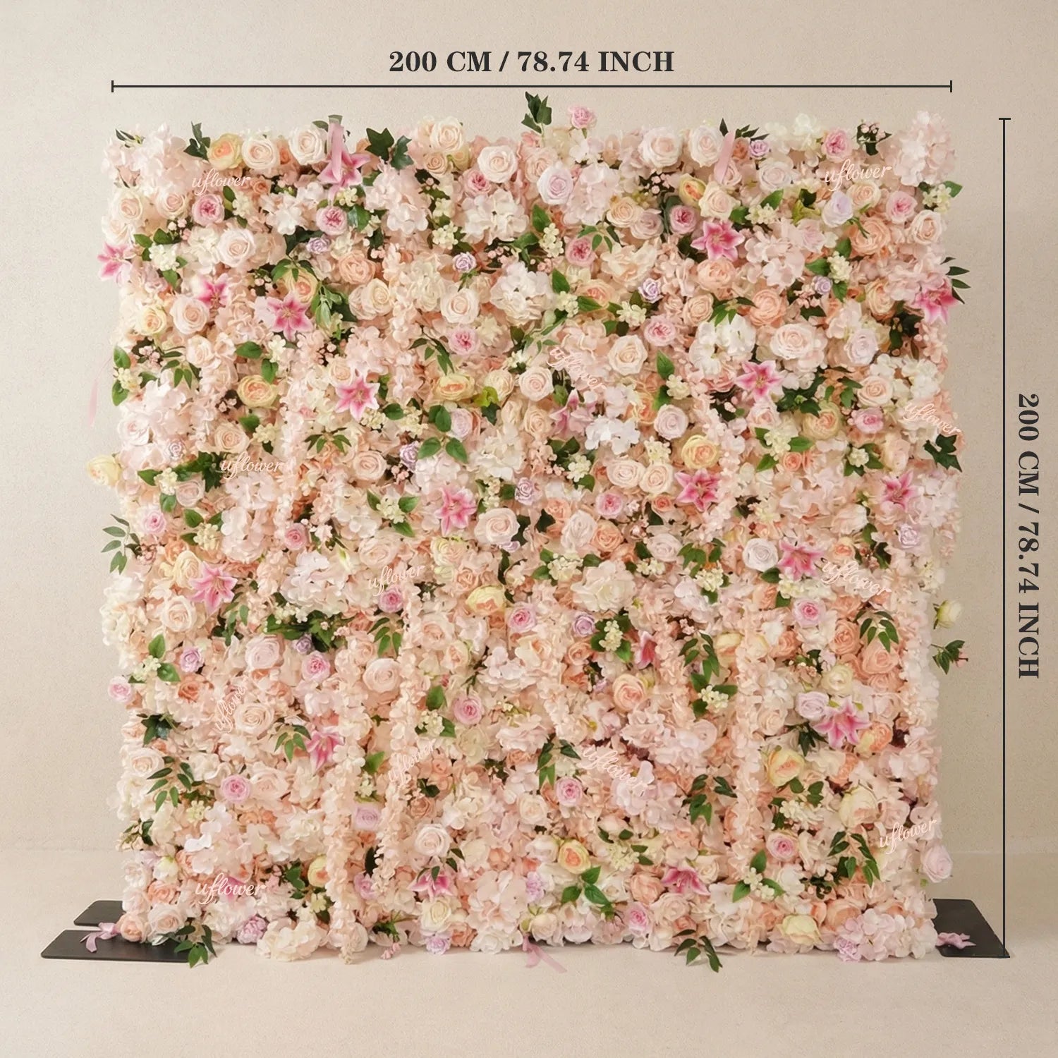 Uflower Blush Pink Wisteria Flower Wall Backdrop Wedding Party Decoration SET80232