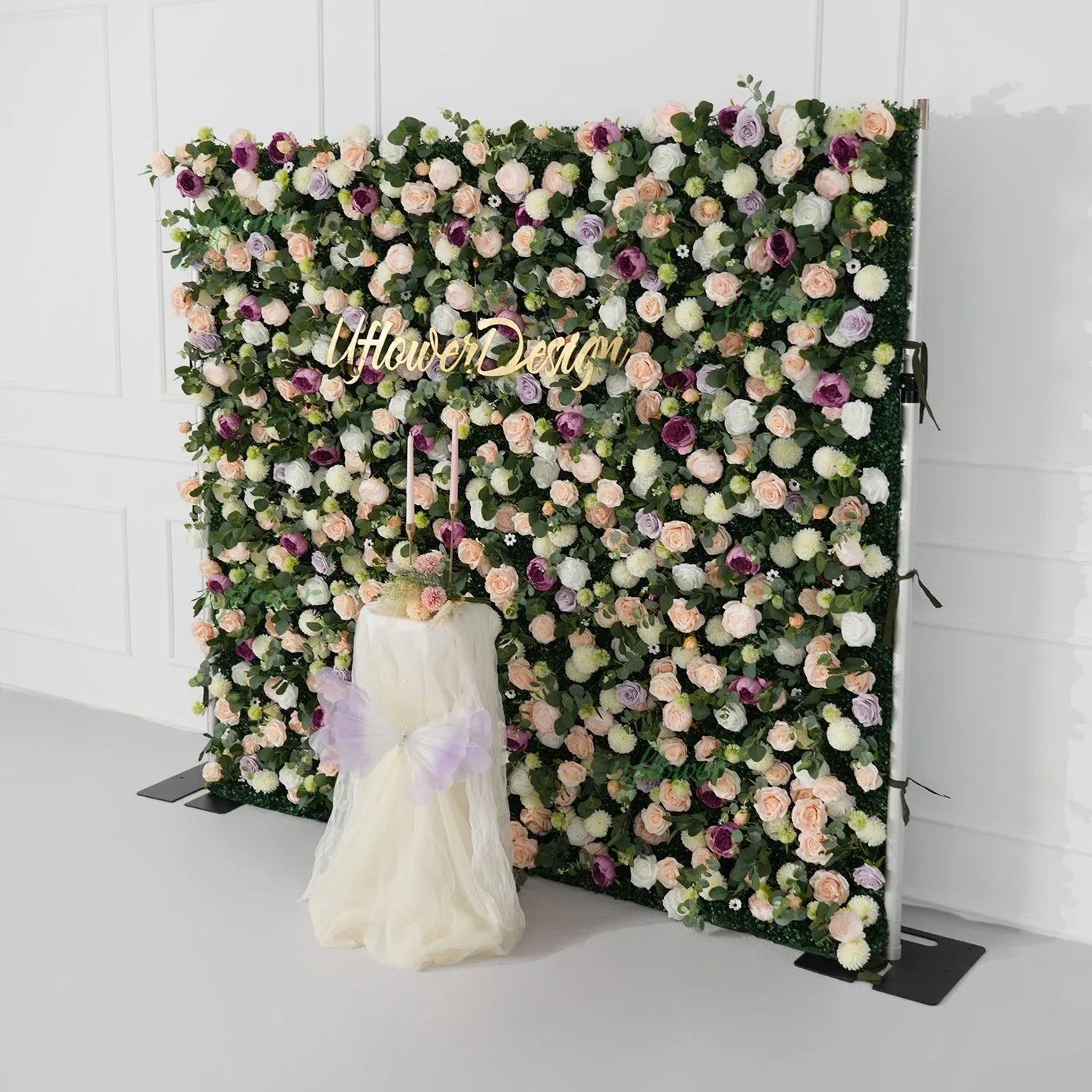 Uflower Purple Yellow Flower Wall Backdrop Wedding Party Decoration SET80161 - Uflower