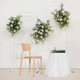 Uflower Artificial White Green Wedding KT Backdrop Flower Row Decor SET80066 - Uflower