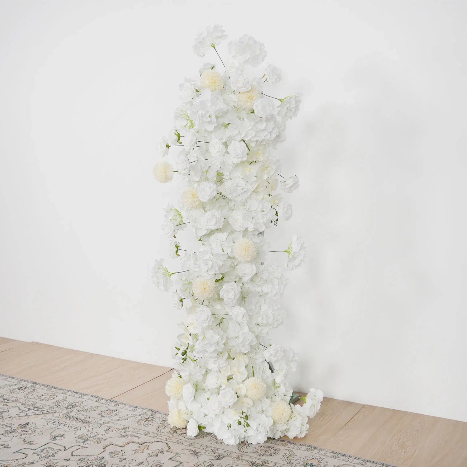 White Roses Row Uflower Artificial White Rose Wedding KT Backdrop Flower Row Decor SET