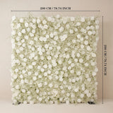 Uflower White Rose Baby's Breath Flower Wall Wedding Party Proposal Decor SET80226