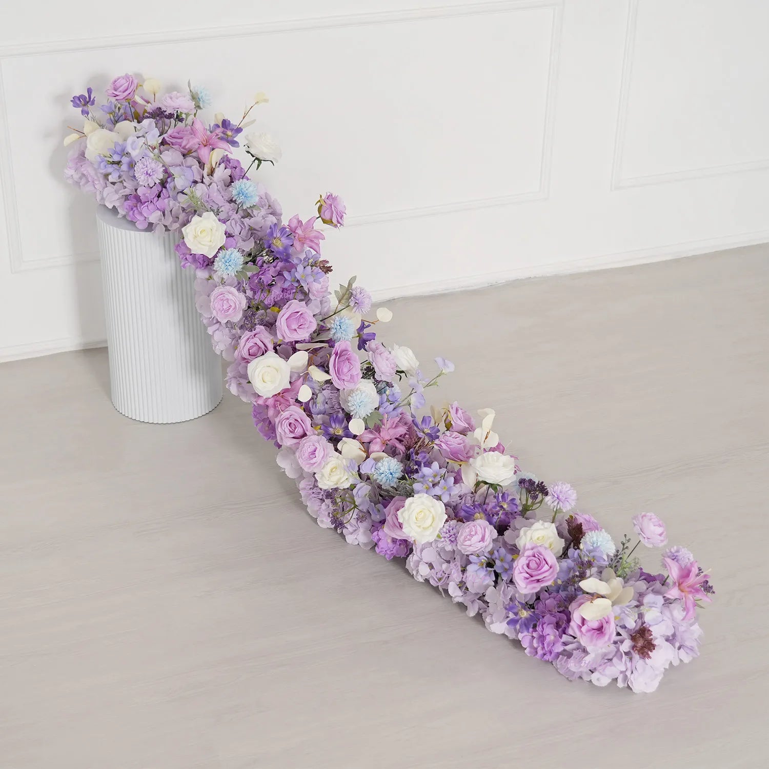 Uflower Purple Table Runner Sofa Floral Wedding Backdrop Decor MC80093-05