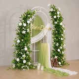 Uflower White Green Floral Arrangement Horn Arch Wedding Backdrop Props	SET80098-01 - Uflower