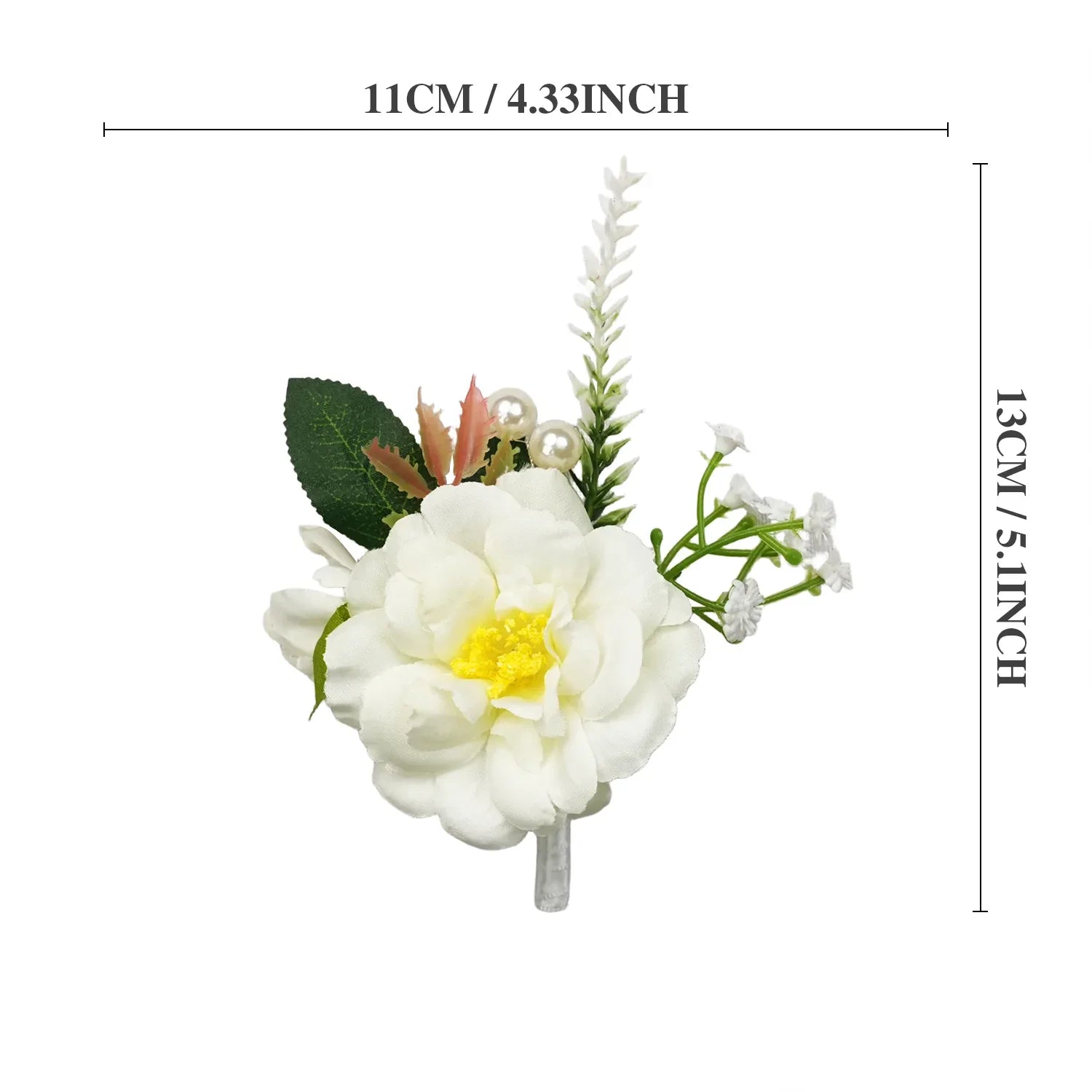 Uflower Pink White Series Bride Bouquet Wrist Corsage Groom Boutonniere Wedding Event Supplies SET80080-09 - Uflower